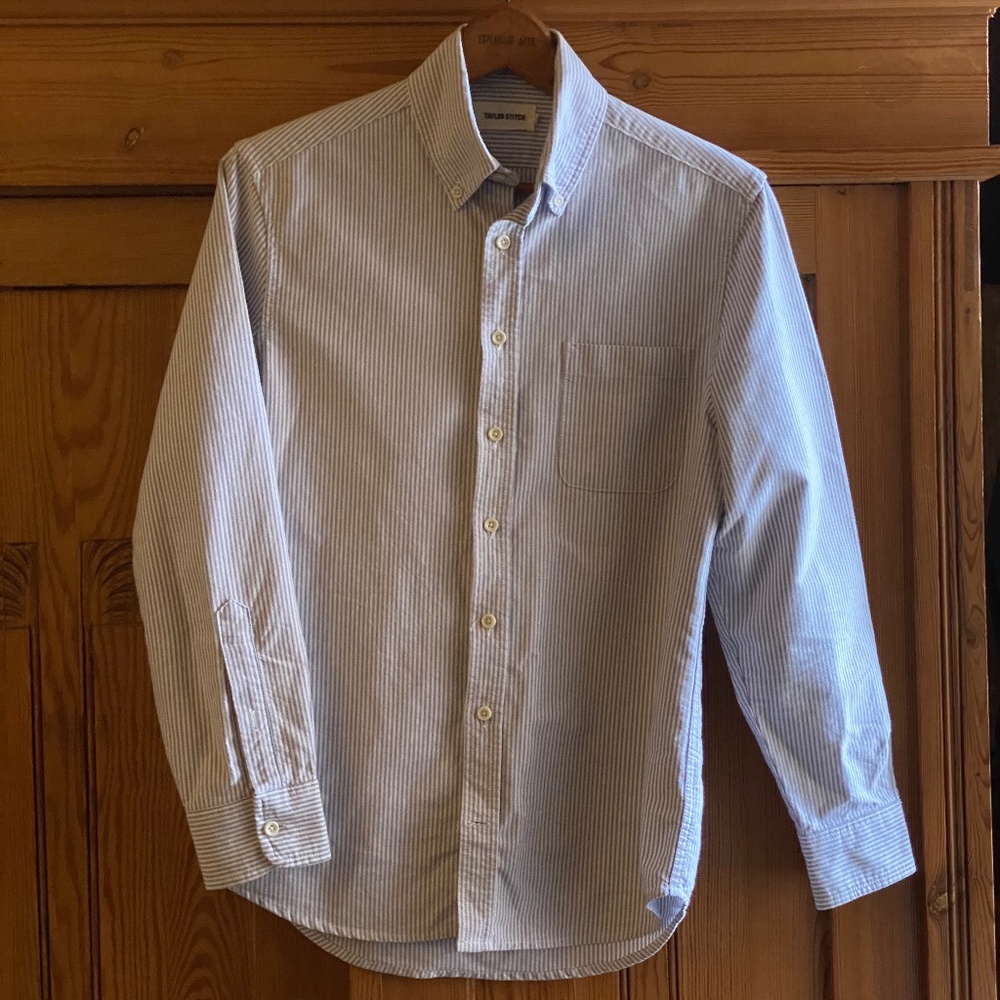 Taylor Stitch Light Blue Pinstripe Dress Shirt